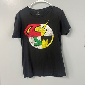 DC Comics Originals Mens Sm Justice League Shield Graphic T-Shirt Black‎ Cotton